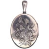 Victorian Silver Oval Locket With Bouquet Of Flowers Design -Antique Jewellery Company DSC02939 1