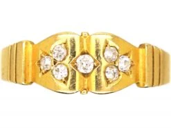Victorian 18ct Gold & Diamond Trefoil Ring