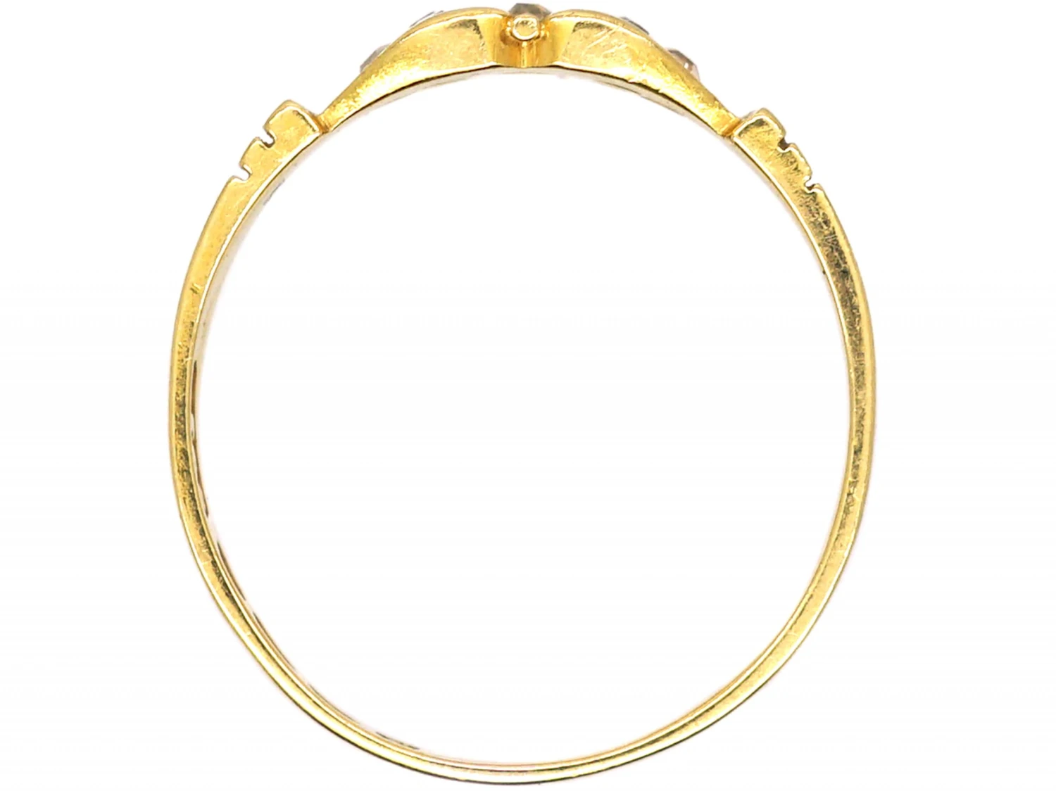 Victorian 18ct Gold & Diamond Trefoil Ring 5 Victorian 18ct Gold & Diamond Trefoil Ring - Image 3