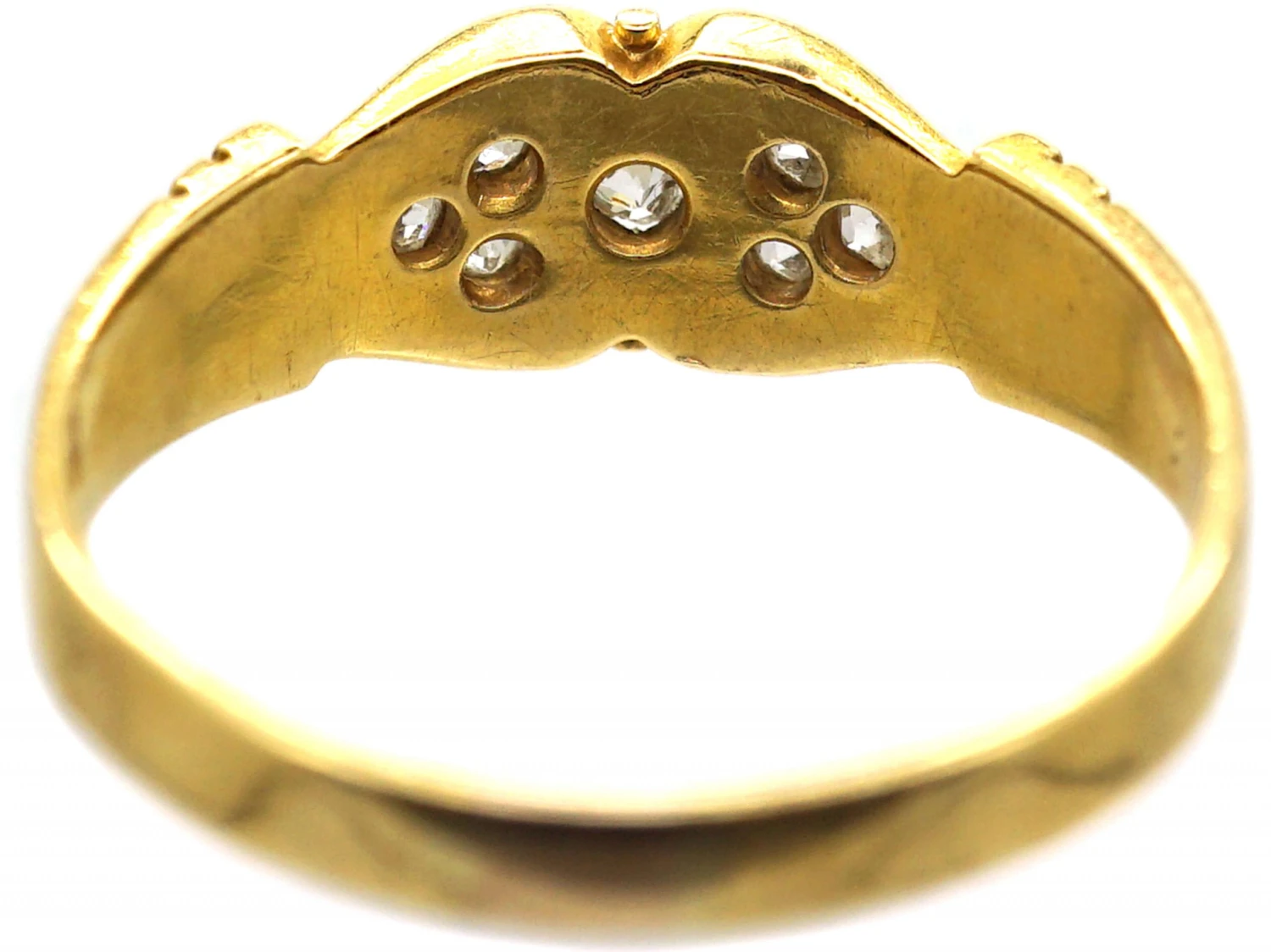 Victorian 18ct Gold & Diamond Trefoil Ring 6 Victorian 18ct Gold & Diamond Trefoil Ring - Image 4