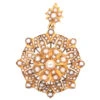 Victorian 18ct Gold & Natural Pearl Flower Pendant