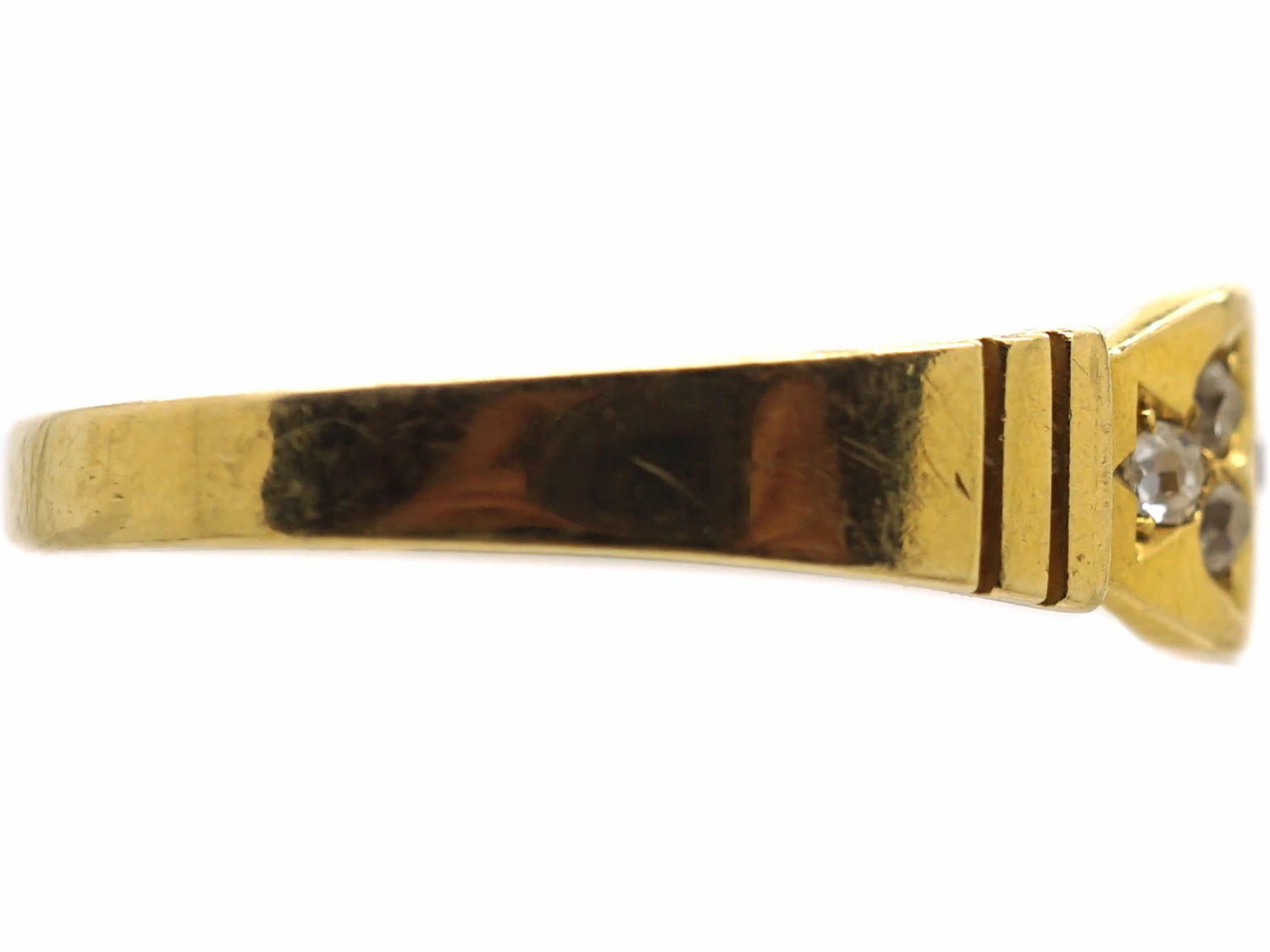 Victorian 18ct Gold & Diamond Trefoil Ring 7 Victorian 18ct Gold & Diamond Trefoil Ring - Image 5