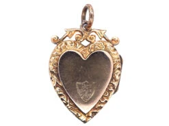 Edwardian 9ct Back & Front Heart Locket With Bow Motif 7 Edwardian 9ct Back & Front Heart Locket With Bow Motif -Antique Jewellery Company DSC02978