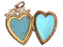 Edwardian 9ct Back & Front Heart Locket With Bow Motif 8 Edwardian 9ct Back & Front Heart Locket With Bow Motif -Antique Jewellery Company DSC02979