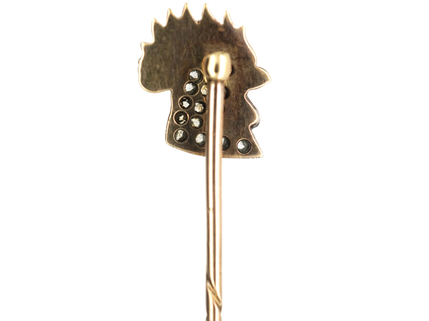Edwardian Diamond & Enamel Cockerel Head Tie Pin 6 Edwardian Diamond & Enamel Cockerel Head Tie Pin - Image 4