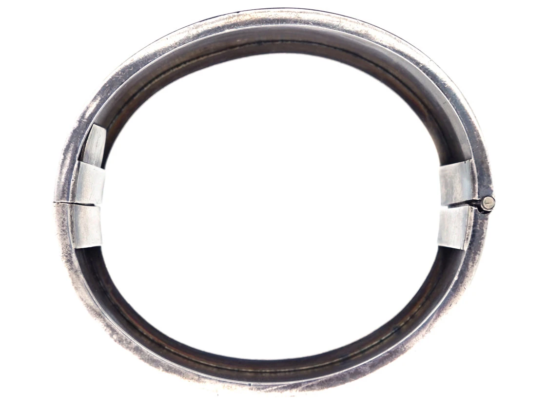 Victorian Wide Silver & Gold Overlay Bangle 6 Victorian Wide Silver & Gold Overlay Bangle - Image 4
