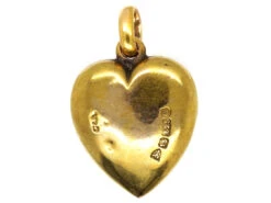 Edwardian 15ct Gold Sapphire ​& Diamond Heart Shaped Pendant -Antique Jewellery Company DSC03007 1
