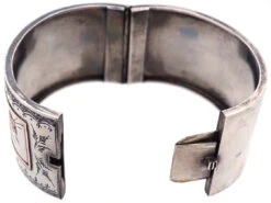 Victorian Wide Silver & Gold Overlay Bangle 9 Victorian Wide Silver & Gold Overlay Bangle -Antique Jewellery Company DSC03008