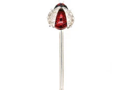 Edwardian 18ct Gold, Red & Black Enamel & Diamond Ladybird Tie Pin
