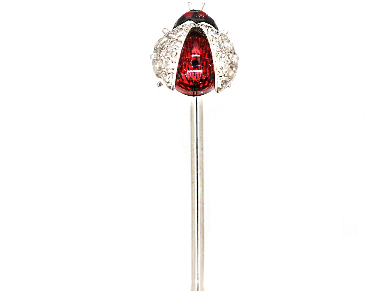 Edwardian 18ct Gold, Red & Black Enamel & Diamond Ladybird Tie Pin 3 Edwardian 18ct Gold, Red & Black Enamel & Diamond Ladybird Tie Pin