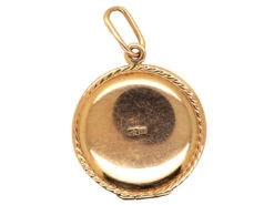 Russian Round 14ct Gold Locket -Antique Jewellery Company DSC03022
