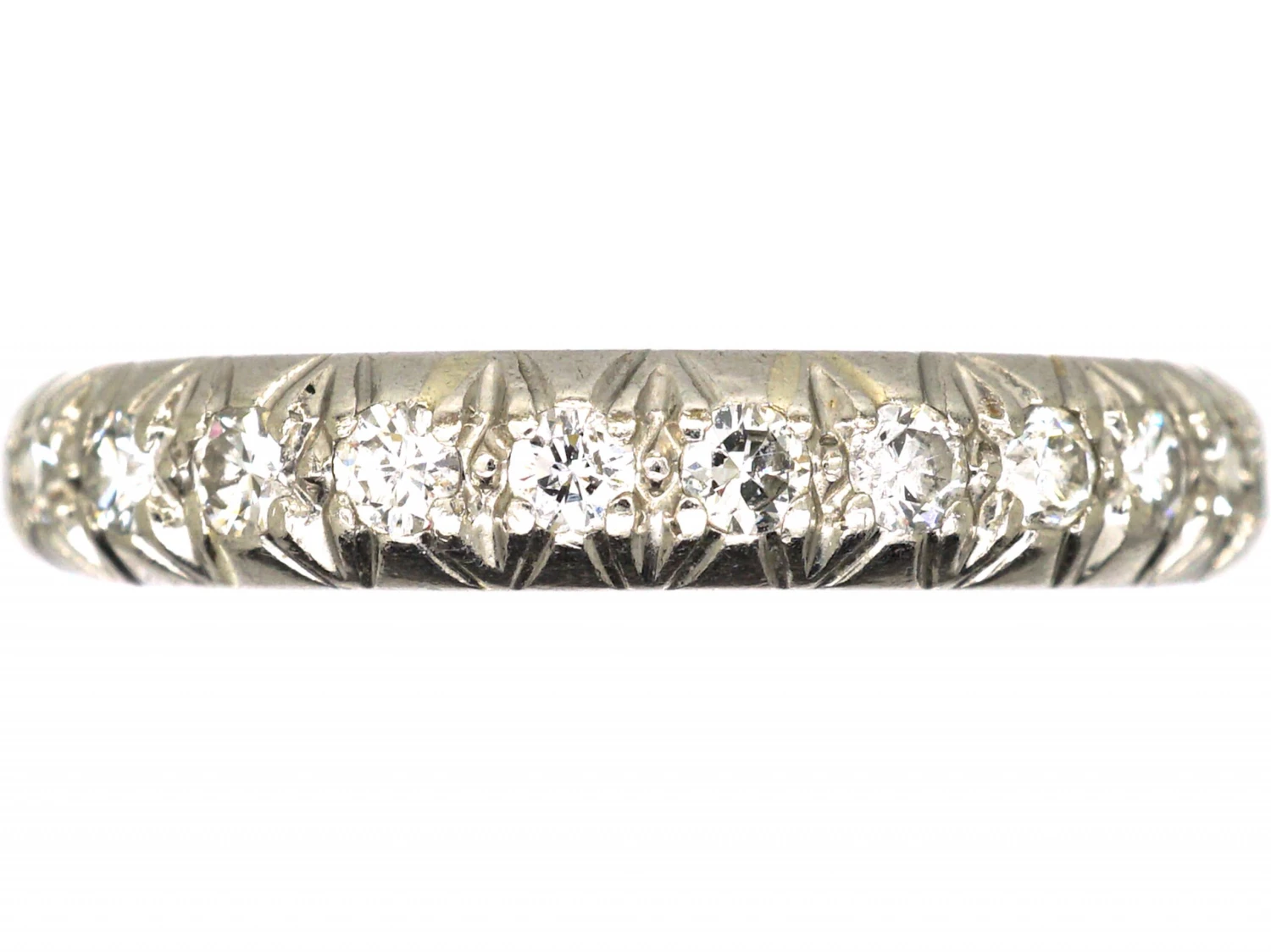 Art Deco French Platinum Eternity Ring Set With Diamonds 3 Art Deco French Platinum Eternity Ring Set With Diamonds