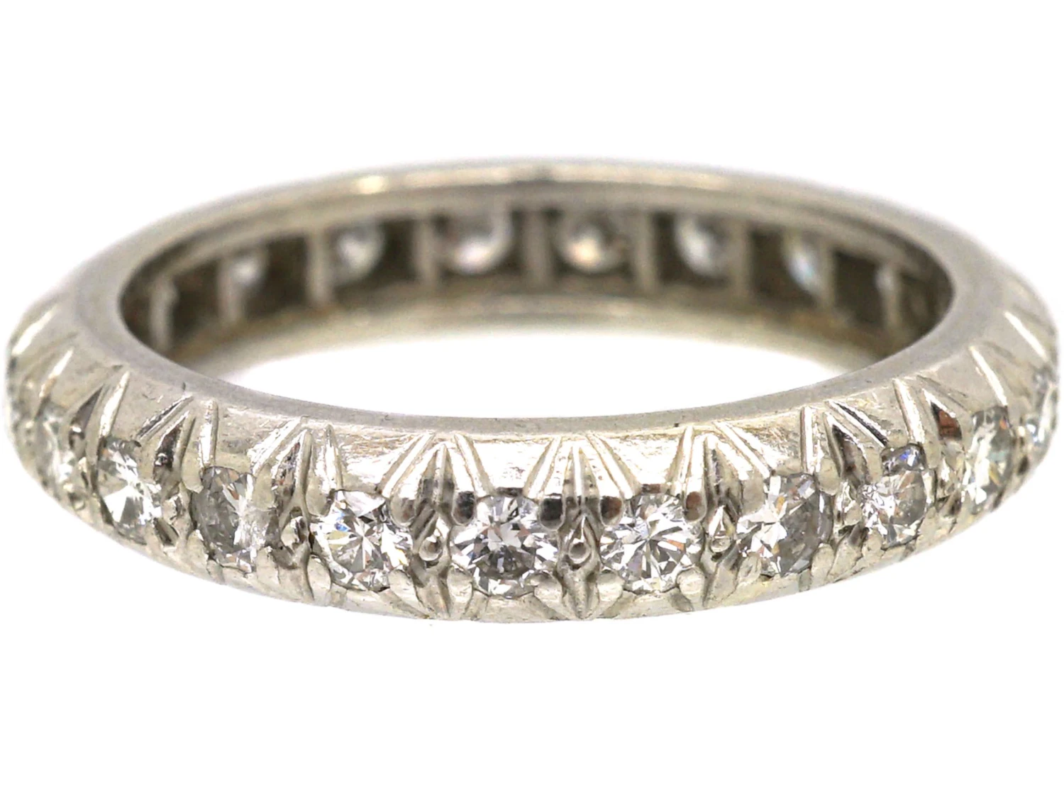 Art Deco French Platinum Eternity Ring Set With Diamonds 5 Art Deco French Platinum Eternity Ring Set With Diamonds - Image 3