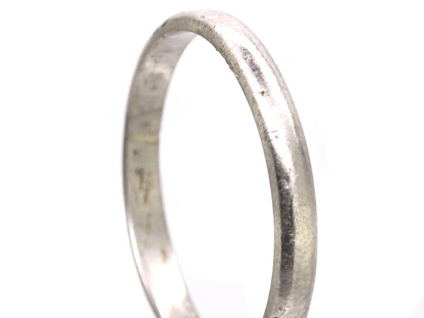 Early 20th Century Platinum Wedding Band 4 Early 20th Century Platinum Wedding Band - Image 2