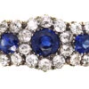 Edwardian 18ct Gold, Triple Cluster Sapphire & Diamond Ring -Antique Jewellery Company DSC03044
