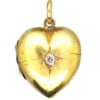 Victorian 15ct Gold Heart Shaped Locket Set With A Diamond 1 Victorian 15ct Gold Heart Shaped Locket Set With A Diamond -Antique Jewellery Company DSC03086 copy