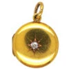Edwardian 18ct Gold Round Locket Set With A Diamond 2 Edwardian 18ct Gold Round Locket Set With A Diamond -Antique Jewellery Company DSC03098 1
