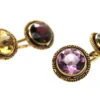 Edwardian 14ct Gold Multi Stone Cufflinks In Original Case -Antique Jewellery Company DSC03106
