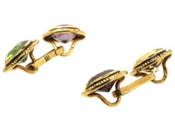 Edwardian 14ct Gold Multi Stone Cufflinks In Original Case 13 Edwardian 14ct Gold Multi Stone Cufflinks In Original Case -Antique Jewellery Company DSC03110 1