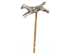 Edwardian Diamond Set Stick Pin Of A Galloping Horse