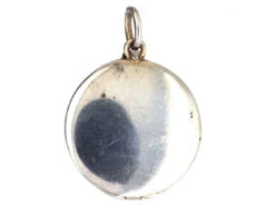 Edwardian Round Silver & Enamel Roses Locket 9 Edwardian Round Silver & Enamel Roses Locket -Antique Jewellery Company DSC03128