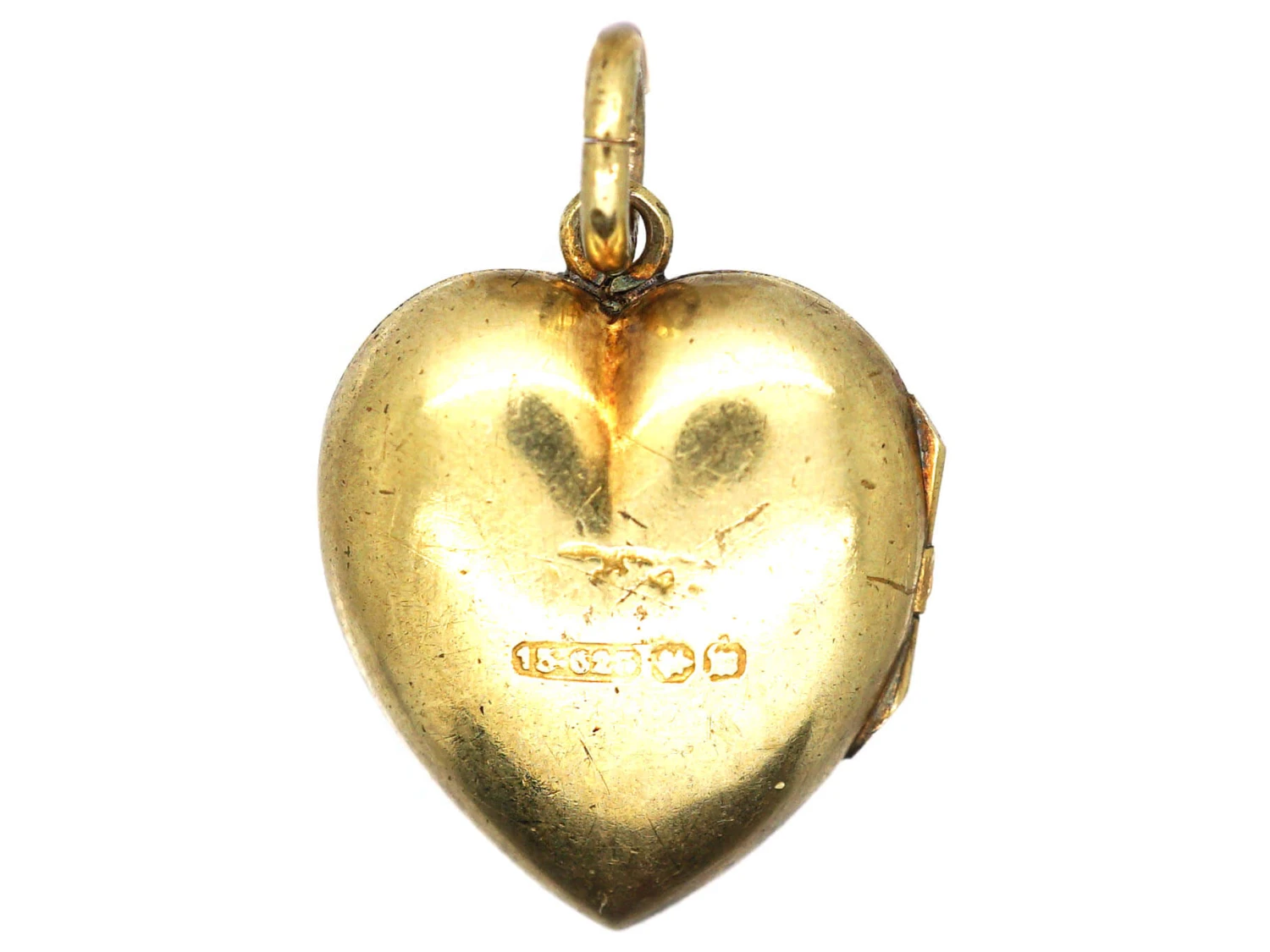 Victorian 15ct Gold Heart Shaped Locket Set With A Diamond 4 Victorian 15ct Gold Heart Shaped Locket Set With A Diamond - Image 2