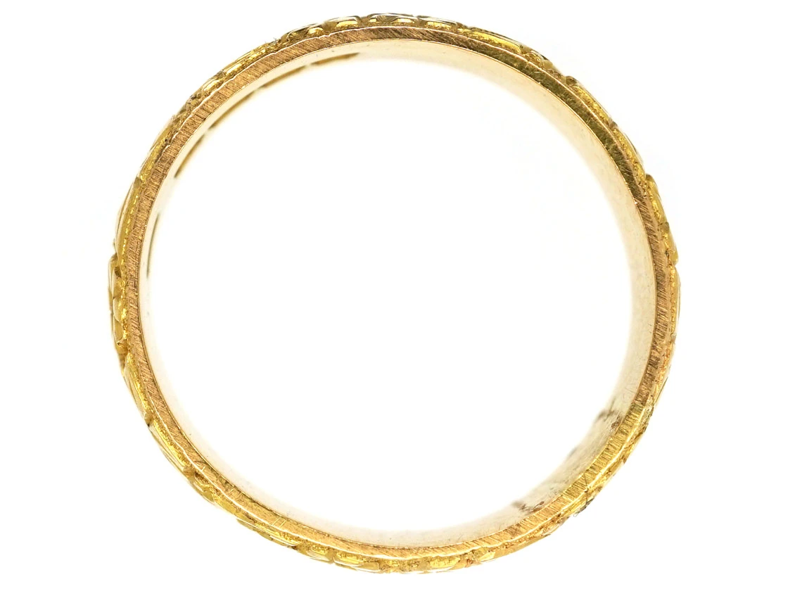 18ct Gold Wedding Band With Ivy Leaf Decoration 8 18ct Gold Wedding Band With Ivy Leaf Decoration - Image 6