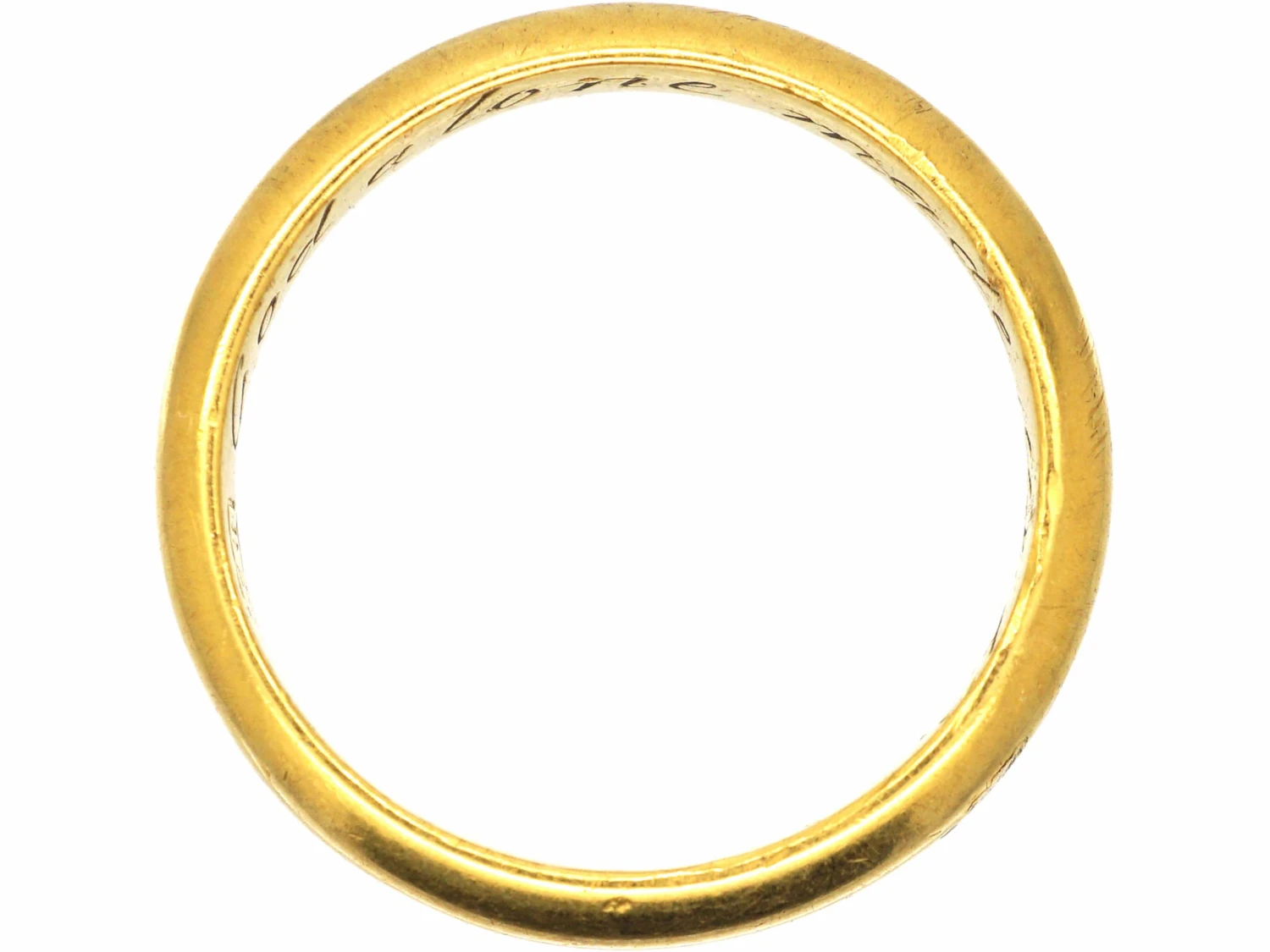 Early 18th Century 18ct Gold Posy Ring With Inscription Inside 4 Early 18th Century 18ct Gold Posy Ring With Inscription Inside - Image 2