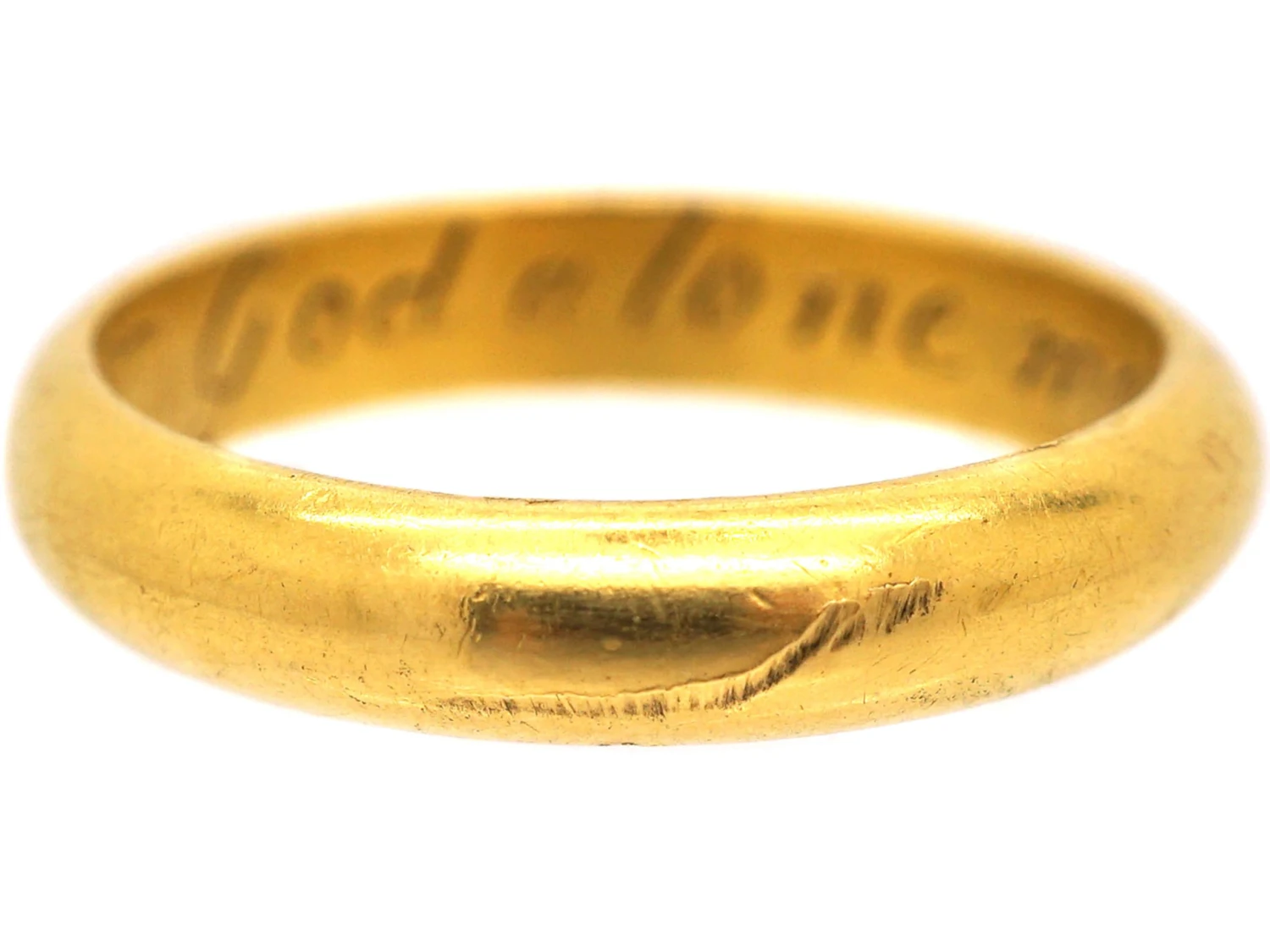 Early 18th Century 18ct Gold Posy Ring With Inscription Inside 8 Early 18th Century 18ct Gold Posy Ring With Inscription Inside - Image 6