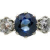 Natural Ceylon Sapphire & Diamond Three Stone Ring -Antique Jewellery Company DSC03162