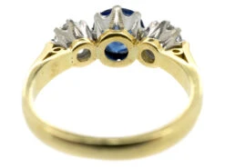 Natural Ceylon Sapphire & Diamond Three Stone Ring -Antique Jewellery Company DSC03167