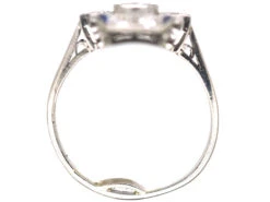Art Deco Platinum, Diamond & Sapphire Rectangular Geometric Ring 12 Art Deco Platinum, Diamond & Sapphire Rectangular Geometric Ring -Antique Jewellery Company DSC03185