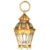 Georgian 15ct Gold Rock Crystal & Turquoise Lantern Small Pendant -Antique Jewellery Company DSC03200 copy
