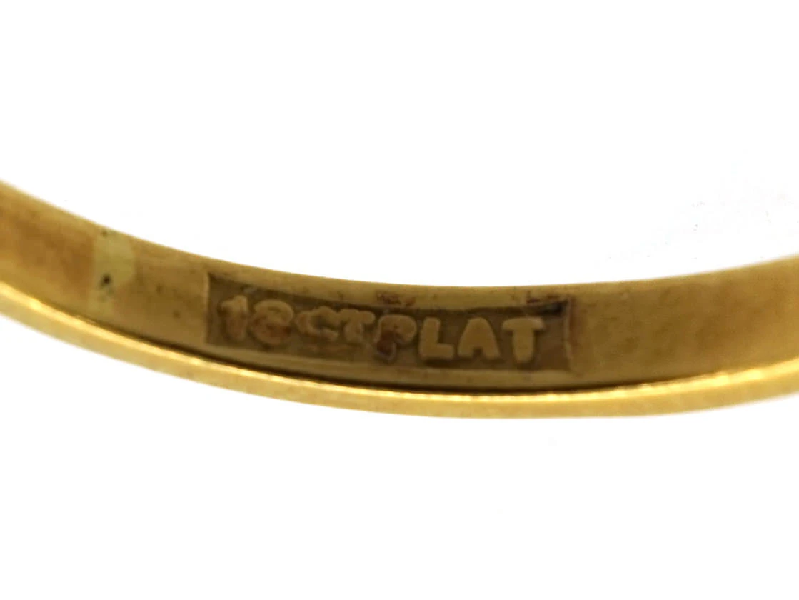 Art Deco 18ct Gold & Platinum, Diamond Solitaire Ring With Step Cut Diamond Shoulders 10 Art Deco 18ct Gold & Platinum, Diamond Solitaire Ring With Step Cut Diamond Shoulders - Image 8