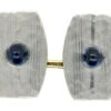 Art Deco 18ct Gold & Platinum Cabochon Sapphire Cufflinks -Antique Jewellery Company DSC03240 1