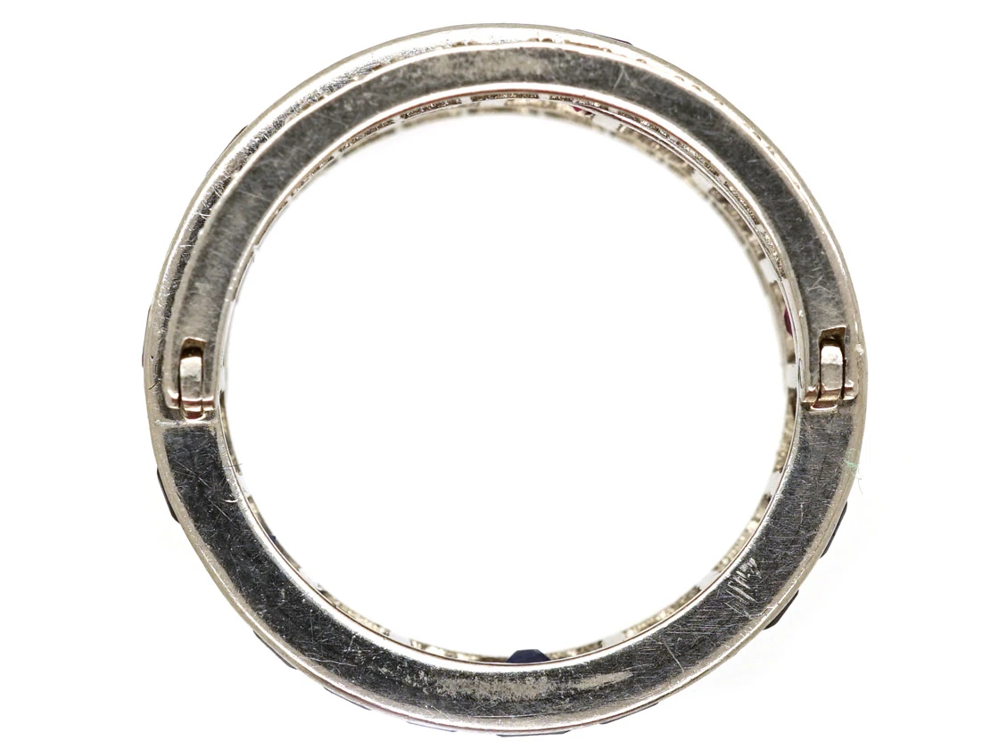 Art Deco Platinum, Ruby, Sapphire & Diamond Flipover Ring 9 Art Deco Platinum, Ruby, Sapphire & Diamond Flipover Ring - Image 7