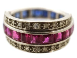 Art Deco Platinum, Ruby, Sapphire & Diamond Flipover Ring 13 Art Deco Platinum, Ruby, Sapphire & Diamond Flipover Ring -Antique Jewellery Company DSC03248