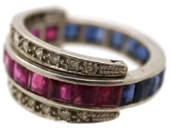 Art Deco Platinum, Ruby, Sapphire & Diamond Flipover Ring 17 Art Deco Platinum, Ruby, Sapphire & Diamond Flipover Ring -Antique Jewellery Company DSC03249 1