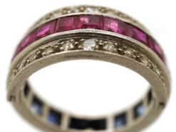 Art Deco Platinum, Ruby, Sapphire & Diamond Flipover Ring 15 Art Deco Platinum, Ruby, Sapphire & Diamond Flipover Ring -Antique Jewellery Company DSC03252