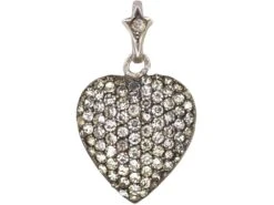 Edwardian Silver And Paste Heart Pendant