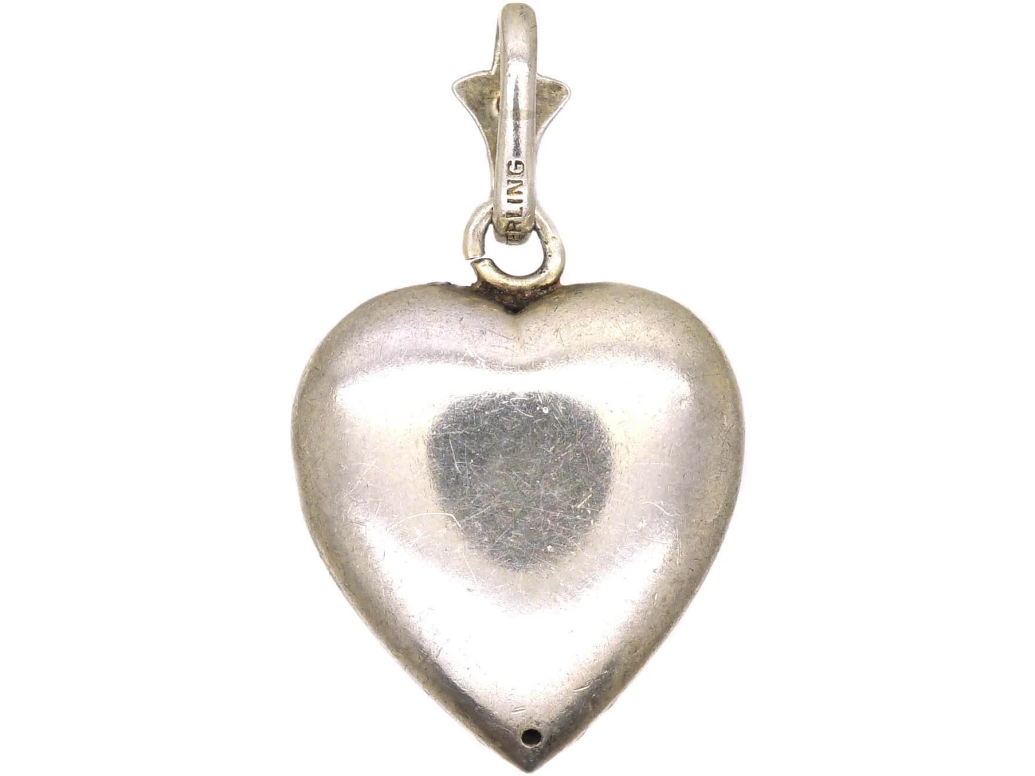 Edwardian Silver And Paste Heart Pendant 5 Edwardian Silver And Paste Heart Pendant - Image 3