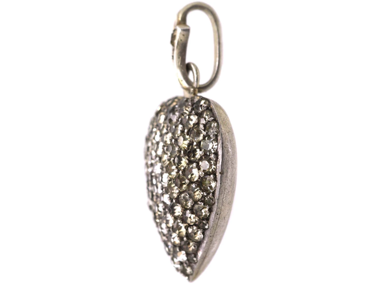 Edwardian Silver And Paste Heart Pendant 4 Edwardian Silver And Paste Heart Pendant - Image 2