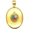 Victorian 18ct Gold Oval Locket Set With An Emerald, Diamond And A Ruby 2 Victorian 18ct Gold Oval Locket Set With An Emerald, Diamond And A Ruby -Antique Jewellery Company DSC03319 copy scaled 1