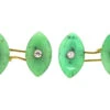 Art Deco Jade & Diamond Navette Shaped Cufflinks 1 Art Deco Jade & Diamond Navette Shaped Cufflinks -Antique Jewellery Company DSC03327