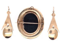 Victorian Scottish 15ct Gold, Jasper & Bloodstone Brooch & Earrings Set In Original Case 11 Victorian Scottish 15ct Gold, Jasper & Bloodstone Brooch & Earrings Set In Original Case -Antique Jewellery Company DSC03346