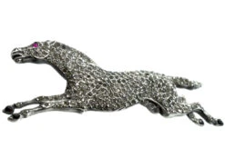 French Silver, Enamel & Paste Brooch Of A Galloping Horse 6 French Silver, Enamel & Paste Brooch Of A Galloping Horse -Antique Jewellery Company DSC03367 1