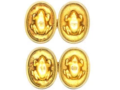 Victorian 15ct Gold Frog Cufflinks