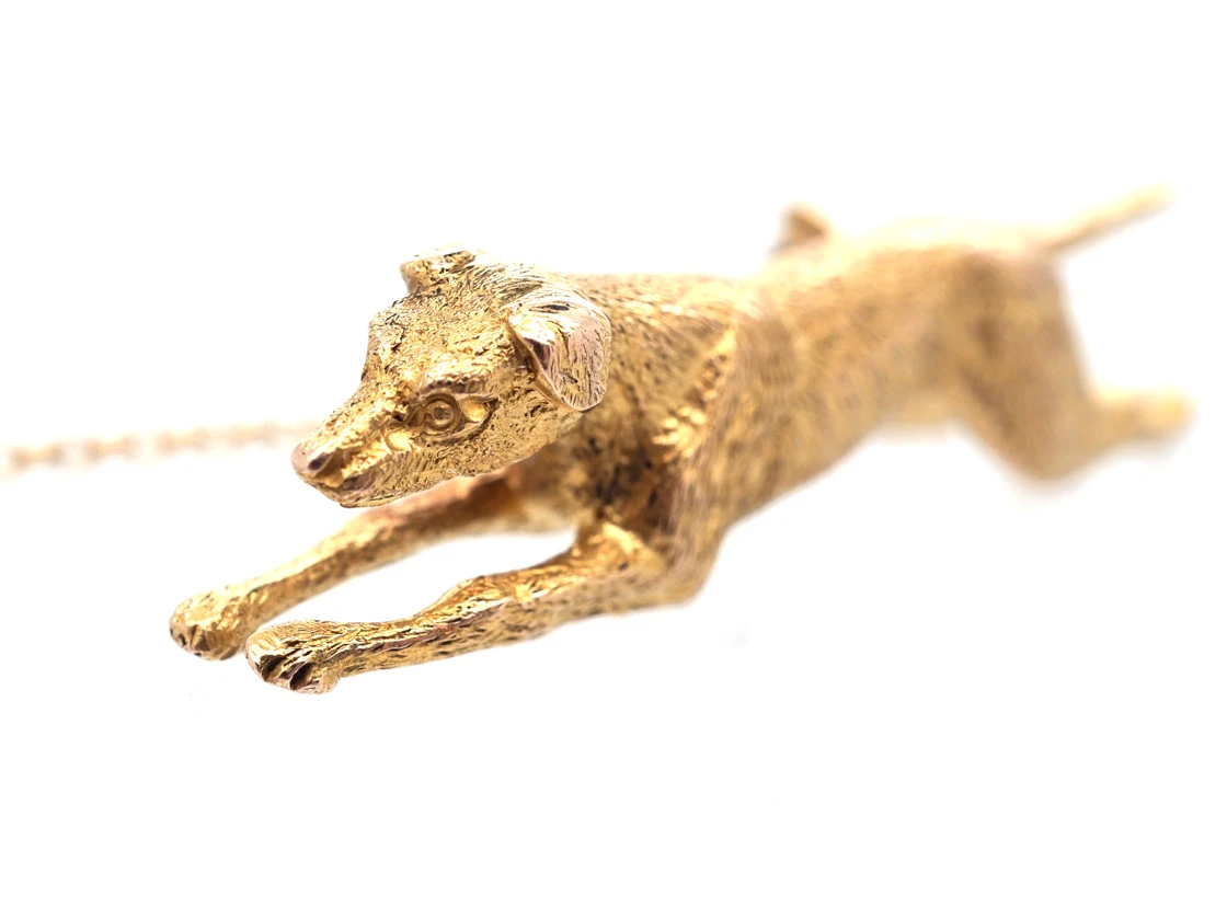 Edwardian 15ct Gold Hunting Dog Brooch 6 Edwardian 15ct Gold Hunting Dog Brooch - Image 4