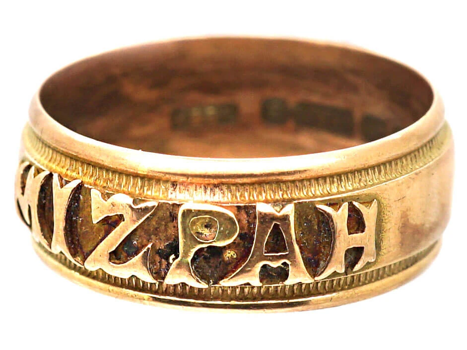 Edwardian 9ct Gold Mizpah Ring 7 Edwardian 9ct Gold Mizpah Ring - Image 5