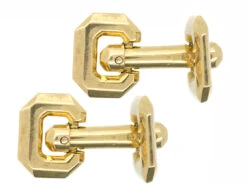 French 18ct Gold Hinged Cufflinks -Antique Jewellery Company DSC03402
